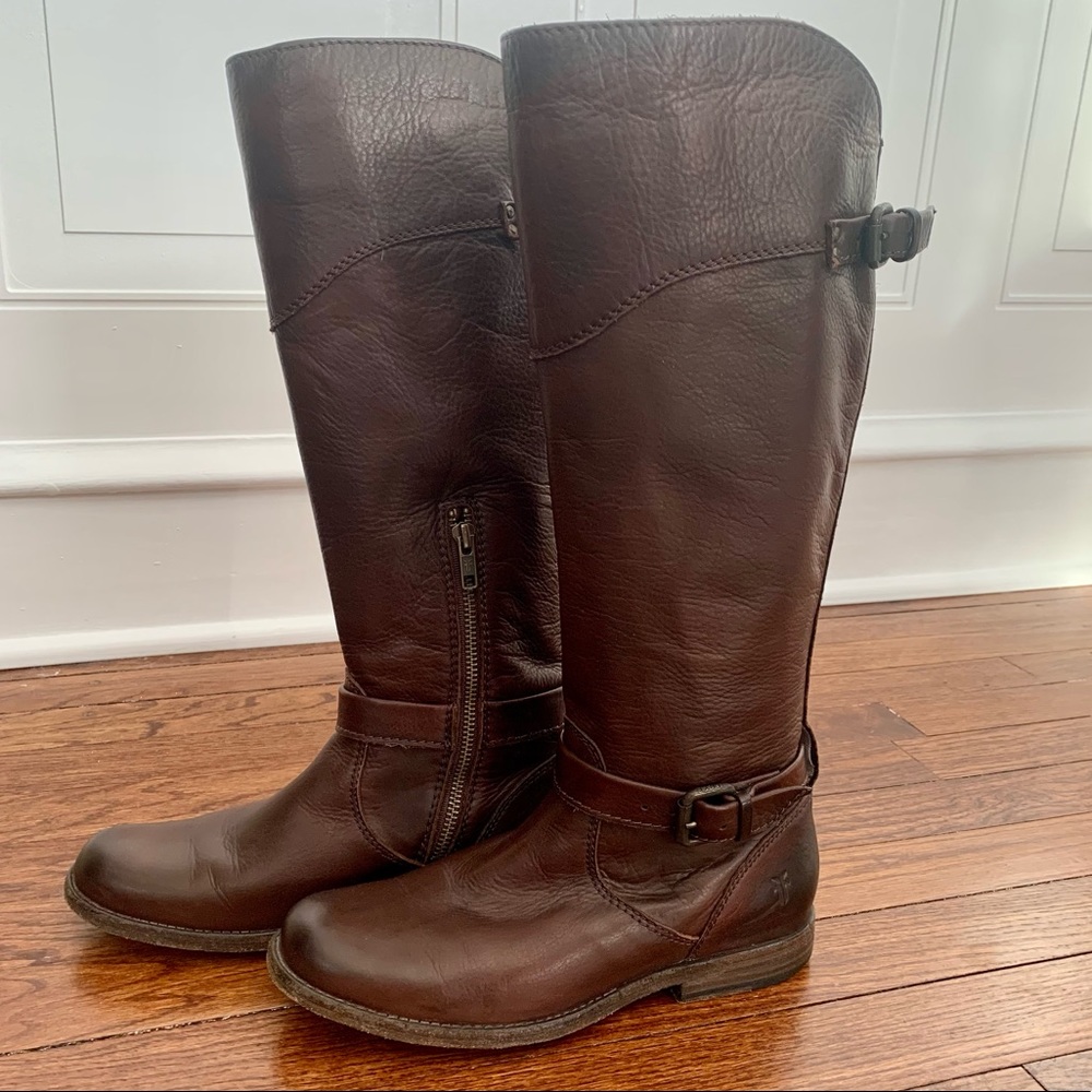 FRYE Brown Leather Riding Boots